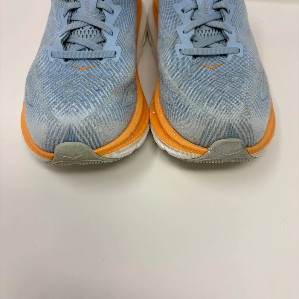 Hoka Clifton 9 Women's Size 8.5D Wide Blue Orange Running Shoes (1132211 ABIW)